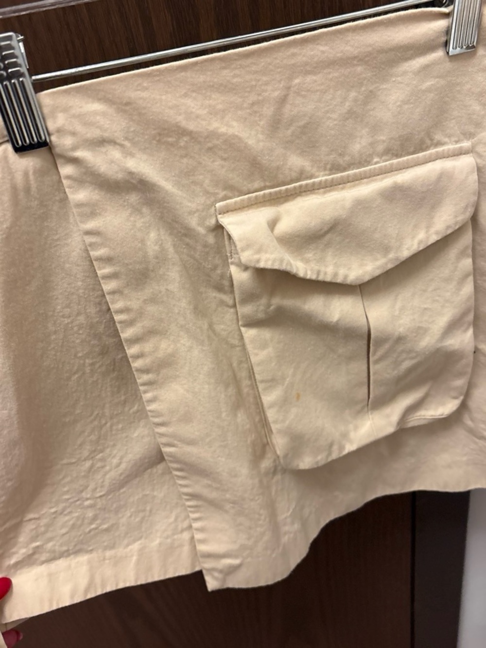Zara Cream Cargo Skort with Flap Pocket